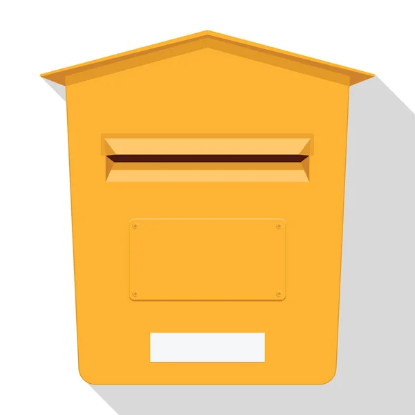 Yellow Classic Post Box Mail Box Icon Letterbox Vector Illustration — Stock Vector