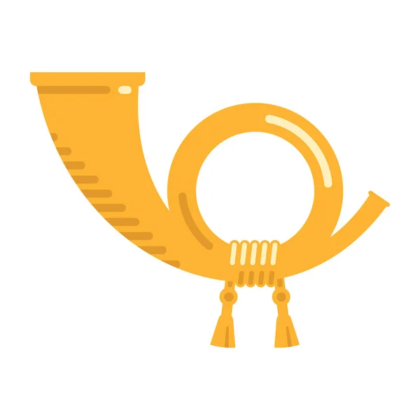 Post Horn Trumpet Postal Service Symbol Flat Icon Vector Illustration — Stock Vector