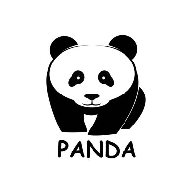 Ayı Panda siluet Logo tasarım vektör şablonu. hayvan logo kavramı simgesi