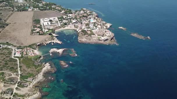Luftaufnahme Der Malerischen Küste Des Plemmirio Naturreservats Sizilien Italien — Stockvideo