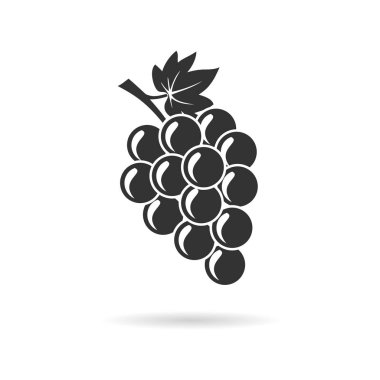 yeşil yaprak ile kırmızı üzüm demet. Simgesi tasarım