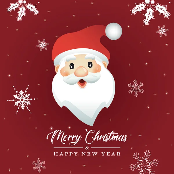 Vettore Illustratio Del Cartone Animato Babbo Natale Buon Natale Felice — Vettoriale Stock
