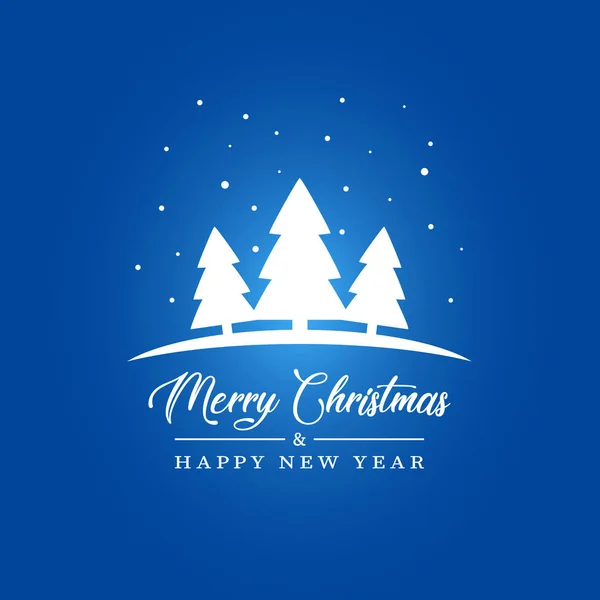 Vector Illustratio Christmas Tree Silhouette Merry Christmas Happy New Year — Stock Vector
