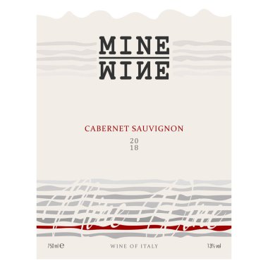 Kırmızı şarap için modern vektör şarap etiket. 