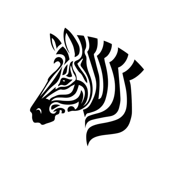 Vector Zebra Head Logo Witte Achtergrond — Stockvector