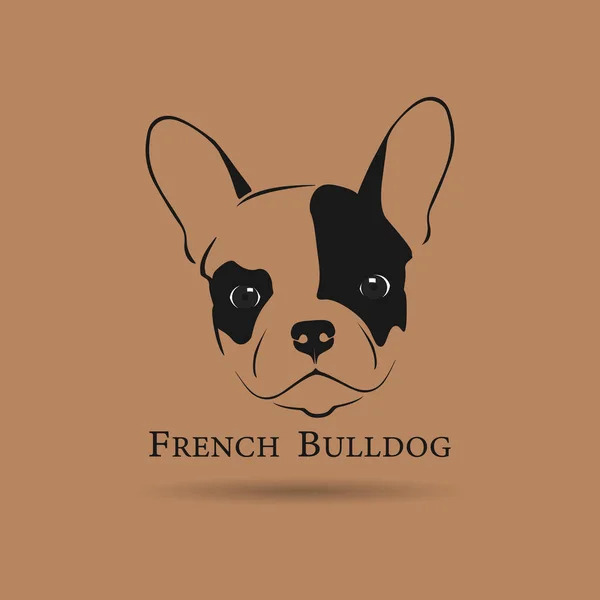 Testa Bulldog Francese Sfondo Marrone Illustrazione Vettoriale Vostro Progetto Design — Vettoriale Stock