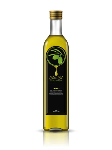 Olive Oil Bottle With Label — Stock Vector