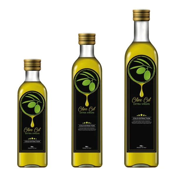 Maquillage de bouteille d'huile d'olive — Image vectorielle
