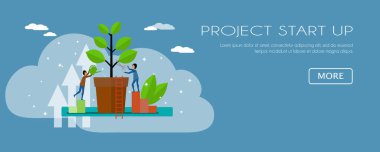 Büyüme projesinin vektör illüstrasyonu konsepti başlat