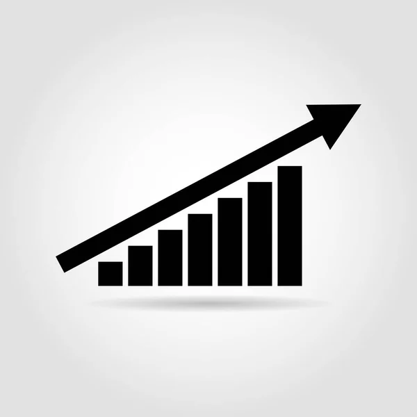 段階的 利益の増加のイラストのためのブロックを持つ矢印 成功事業の象徴 矢印が上がると成長図 — ストックベクタ