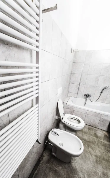 Boven Weergave Van Een Kachel Bidet Toilet Bad — Stockfoto