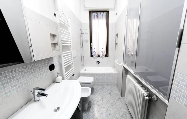 Küçük mozaik ile klasik banyo fayans