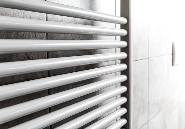 Beyaz banyo ısıtıcı closeup görünümü