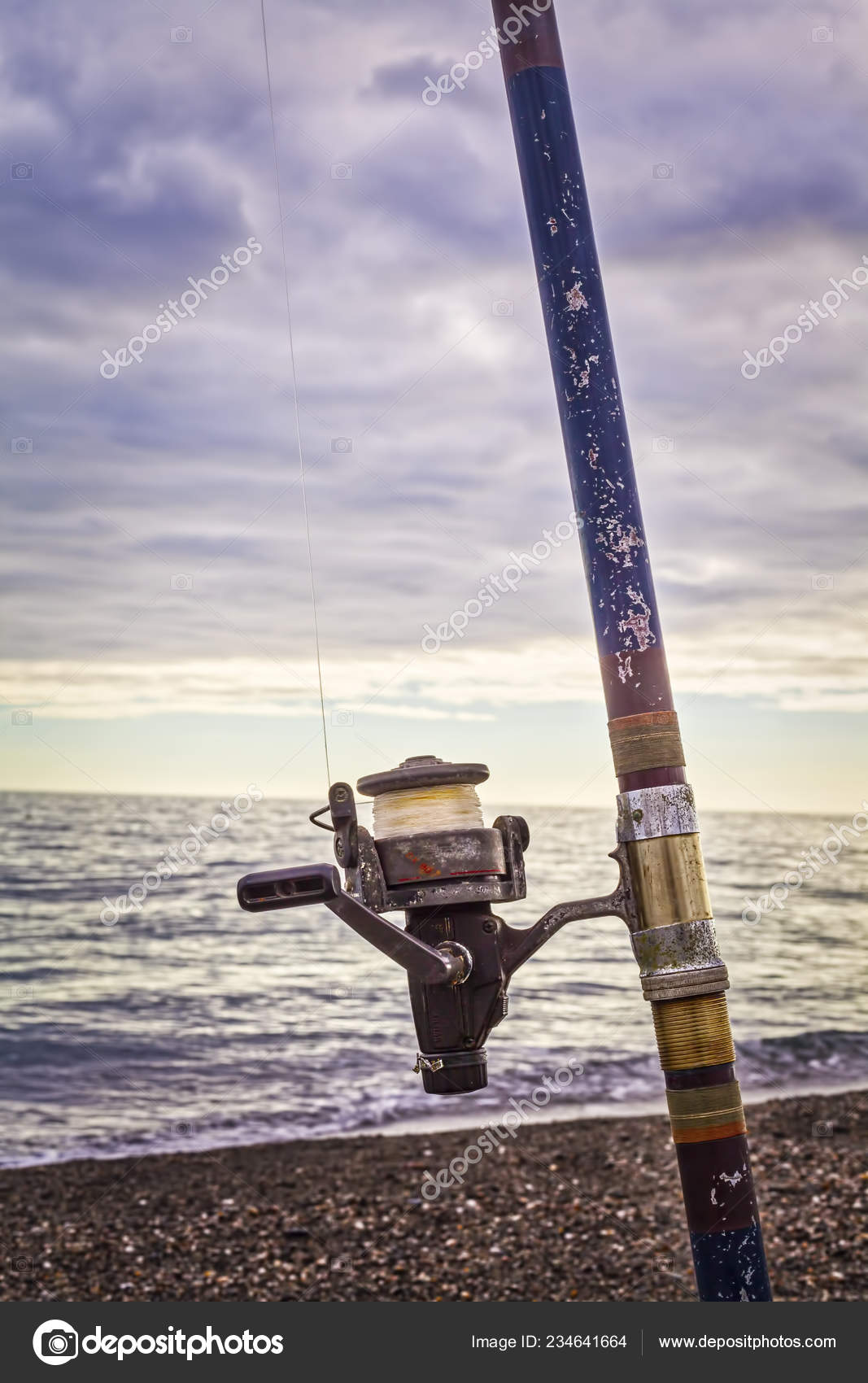 Fishing Pole Wire Standing Sea Clouds Stock Photo C Myper Fishing Pole Wire Standing Sea Clouds Stock Photo C Myper