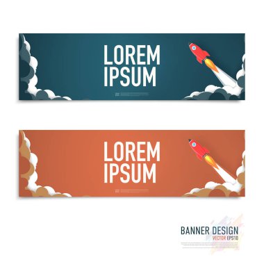 Roket öğle yemeği kavramı afiş tasarım arka plan.