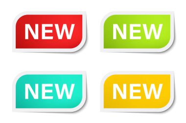 Yeni etiket işi ve sancak vektörü.