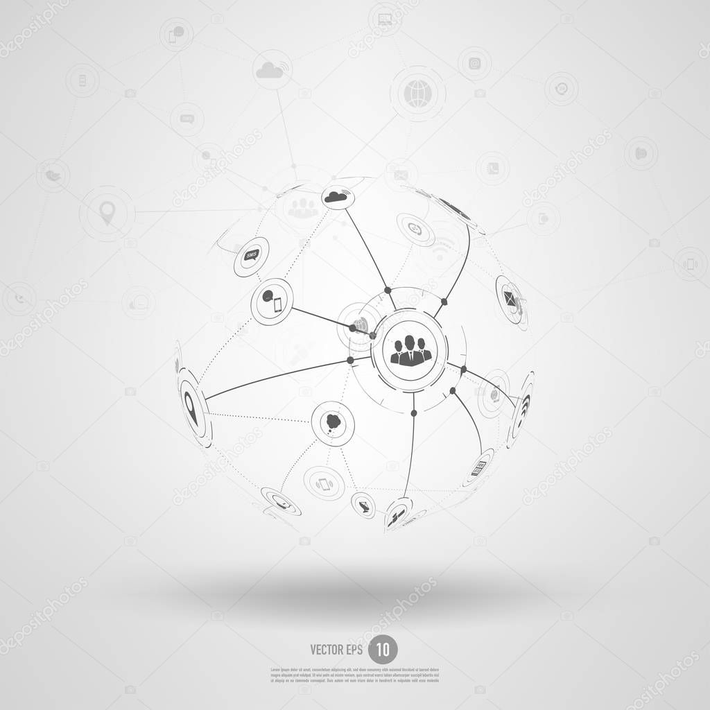 Network and  business background concept.