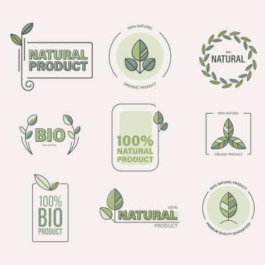 Organik gıda, Eco ürünleri etiket koleksiyonu.