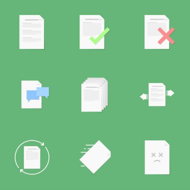 Paper and Document icon set. clipart