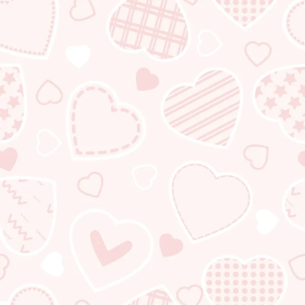 Hearts Seamless Vector Pattern Valentine Day Background — Stock Vector