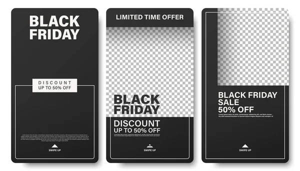 Stories Template Set Black Friday — Stock Vector