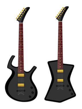 Modern elektro gitar. Düz tasarım. Vektör çizim