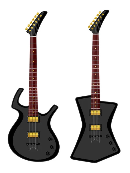 Moderna Elektriska Gitarrer Platt Design Vektorillustration — Stock vektor