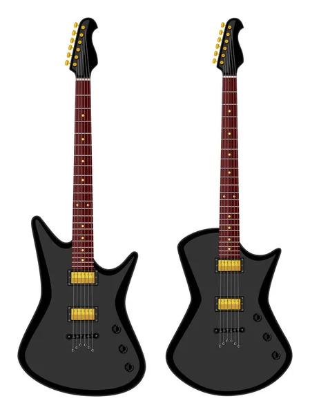 Moderna Elektriska Gitarrer Platt Design Vektorillustration — Stock vektor