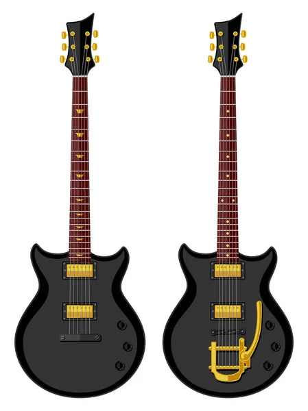Moderne Elektriske Guitarer Flad Design Vektorillustration – Stock-vektor