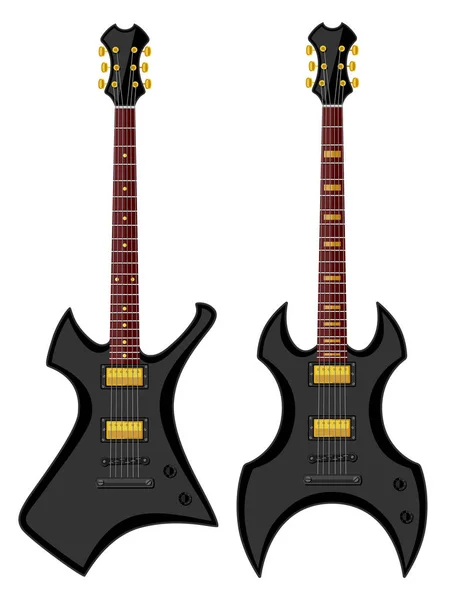 Guitarras Eléctricas Metal Diseño Plano Ilustración Vectorial — Vector de stock