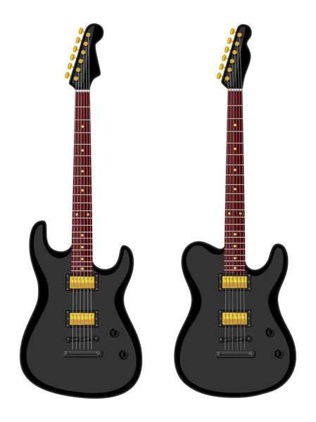 Modern Electric Guitars Flat Design Vector Illustration — Stock Vector