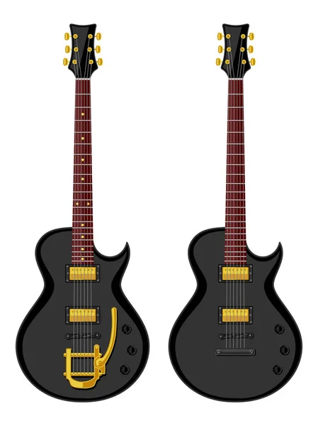 Guitarras Eléctricas Modernas Diseño Plano Ilustración Vectorial — Archivo Imágenes Vectoriales