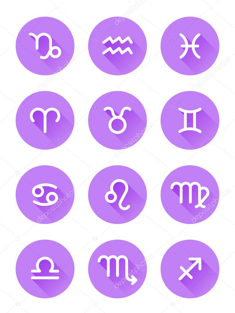 Zodiac Signs. Icons Set. Vector Illustration