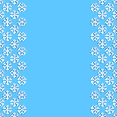 Arka plan ile kağıt kesim tarzı kar taneleri. Vektör çizim