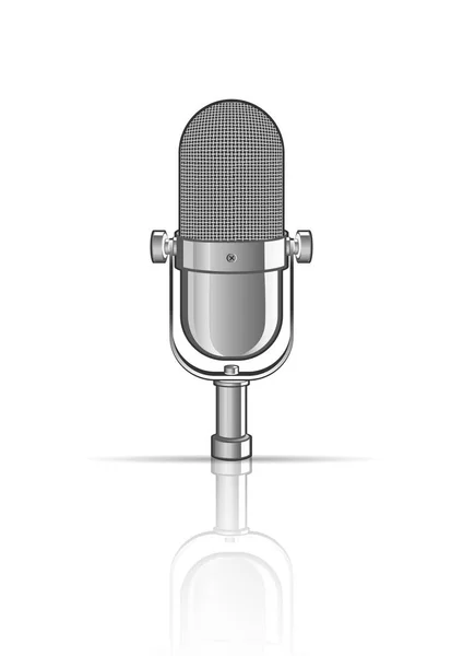 Microfone vintage isolado no branco — Vetor de Stock