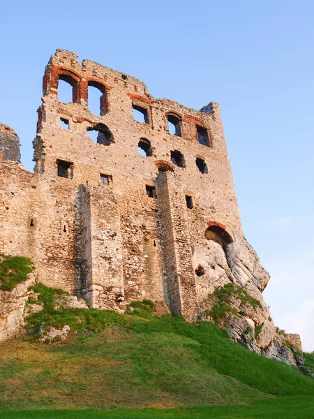 Огродзеницкий Замок Разрушенный Средневековый Замок Польше — стоковое фото
