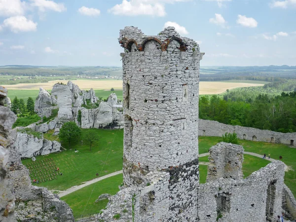 Ogrodzieniec Slott Ødelagt Middelalderslott Polen – stockfoto