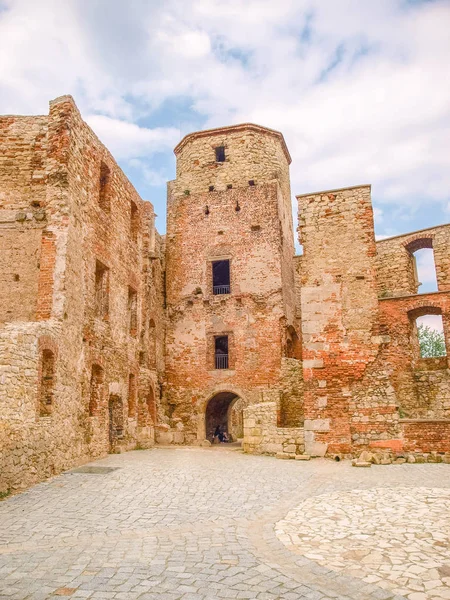 Burg Siewierz Eine Gotische Burgruine Polen — Stockfoto
