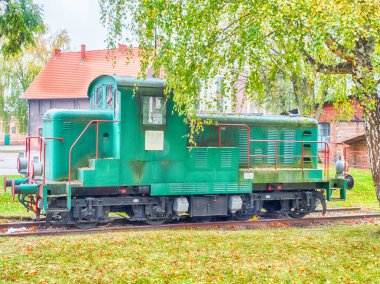 Bir eski Dizel lokomotif görünümünü