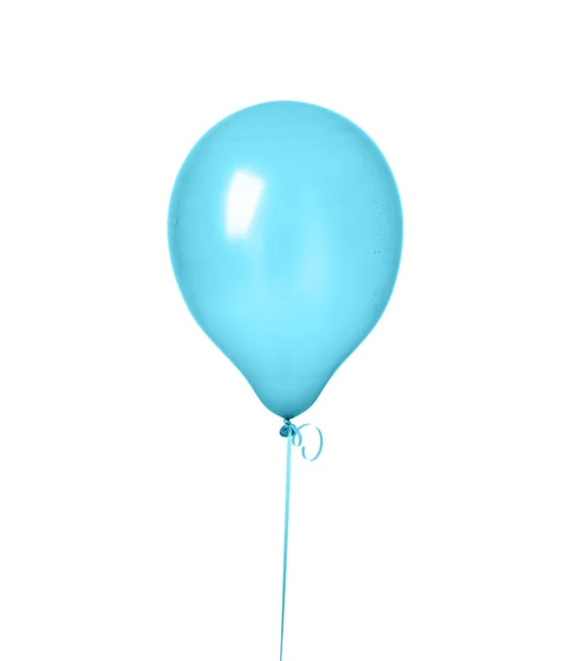 Grande palloncino di lattice di colore pastello azzurro per la festa di compleanno isolato su un bianco — Foto Stock