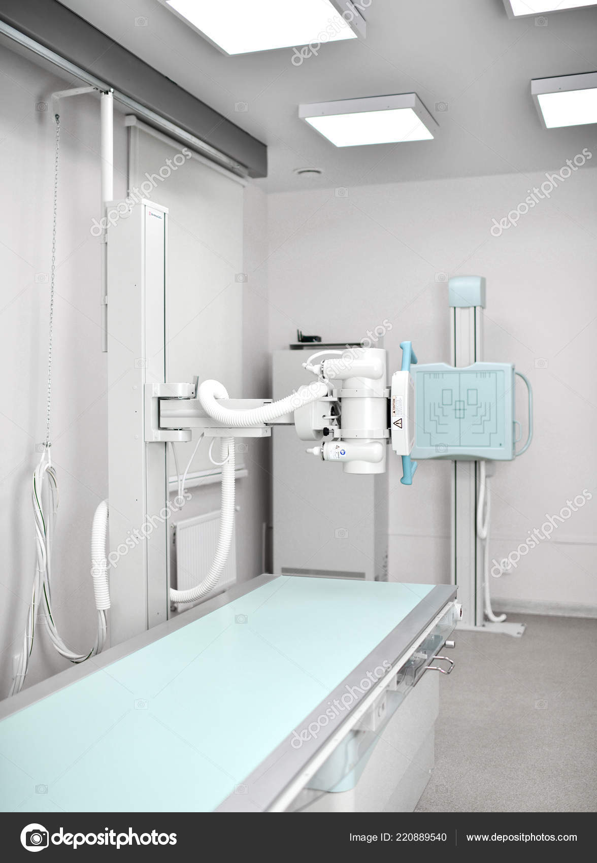 X Ray Examination Roentgen Cabinet In The Medical Hospital Stock