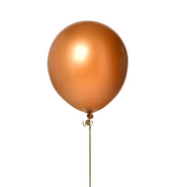 Grote ronde gouden metalen latex ballon voor de partij van de kindverjaardag geïsoleerd op een witte — Stockfoto