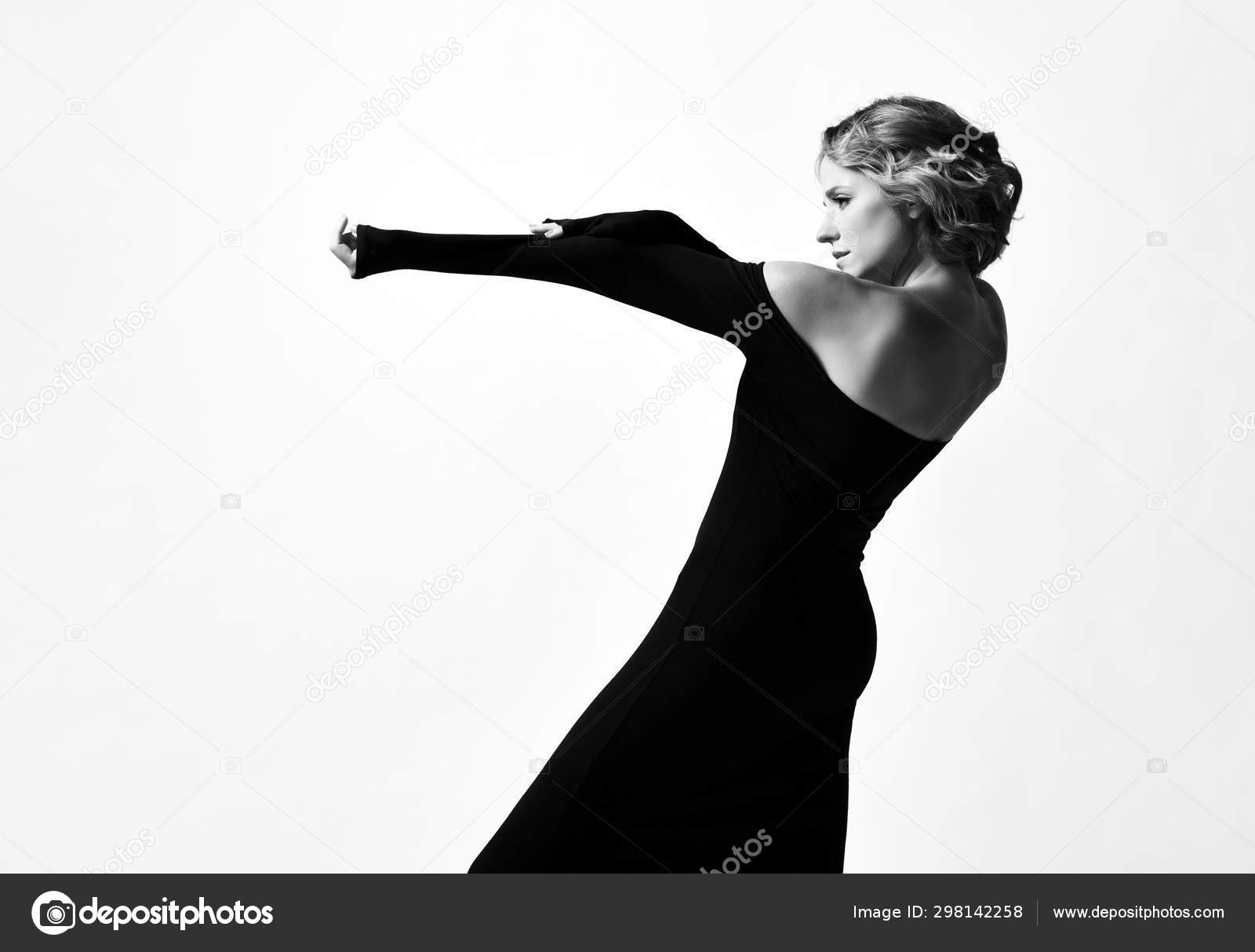 Dramatic Actress Slender Sensual Woman With Curly Blonde Hair In