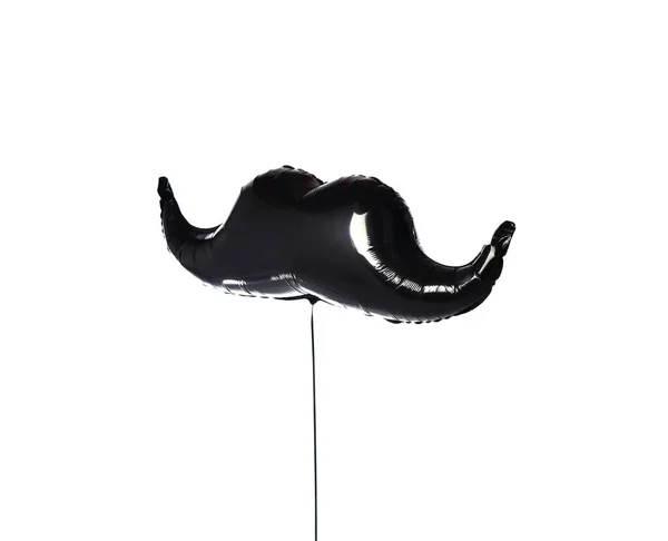 Zwarte snorren ballon object voor vakantie partij geïsoleerd op wit — Stockfoto