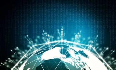 Internet büyük veri görselleştirme. Internet bilgi teknolojisi kavramsal görüntü.