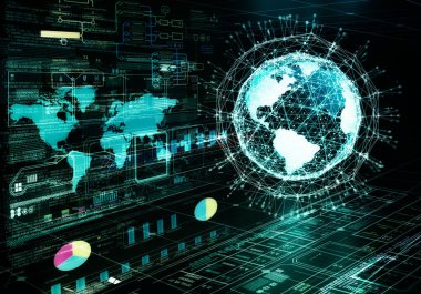 Internet büyük veri görselleştirme. Internet bilgi teknolojisi kavramsal görüntü.