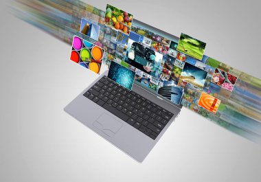 Multimedya ve on-line eğlence teknoloji akış Internet geniş bant