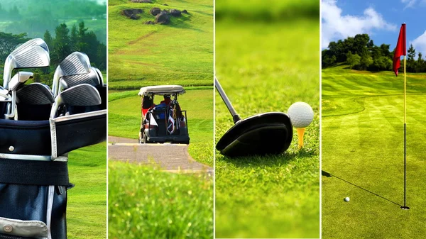 Golfe Esporte Foto Colagem Golfe Como Esporte Estilo Vida — Fotografia de Stock