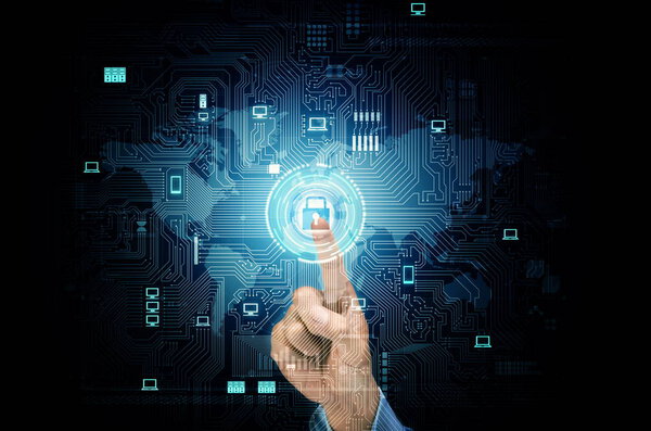 Концептуальный технологический имидж защищенной интернет-сети, выбранной бизнесменом
