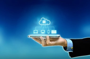 Internet bulut sunucu uygulaması ve sanal ağ kavramsal resim barındırma